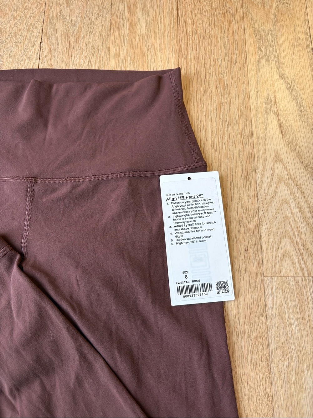 RARE!! lululemon brown earth align leggings 25” size 6 - Picture 2 of 8